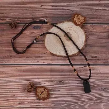 Ожерелье с подвеской из натурального черного турмалина, оригинальный каменный аксессуар