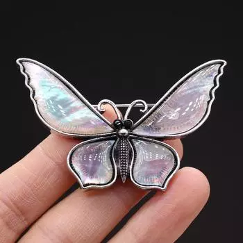 Ожерелье с подвеской из натуральной ракушки, ювелирные изделия, жемчуг, моллюск, форма бабочки, модные элегантные идеи подарков, подарки для влюбленных 43x63mm