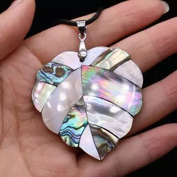 Ожерелье с подвеской из натуральной белой ракушки, модные ювелирные изделия в форме листа, модные колье-колье, идеи подарков, ювелирные изделия оптом, подарки для влюбленных 50x50mm