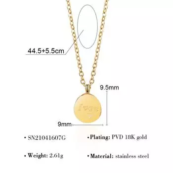 Ожерелье с подвеской из нержавеющей стали, минималистичная геометрическая полая титановая стальная ключичная цепочка