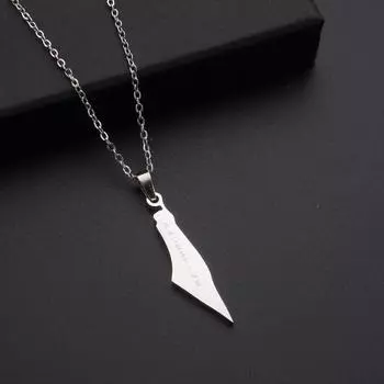 Ожерелье с подвеской из нержавеющей стали «Карта» Модное ожерелье с буквой «Ключница» Женское