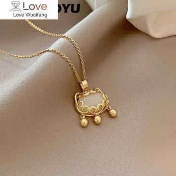 Ожерелье с подвеской из нержавеющей стали с замком безопасности и кристаллами для женщин, трендовая цепочка на ключицу, свадебные украшения для вечеринок