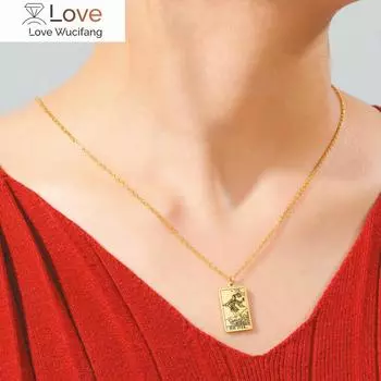 Ожерелье с подвеской из нержавеющей стали с классическими картами Таро, старшими арканами Таро Циган, ожерелье для гадания, ювелирные изделия со звездами/луной/знаками смерти