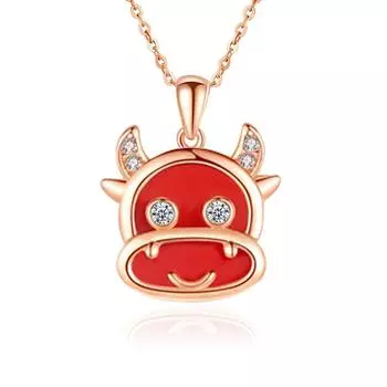 Ожерелье с подвеской из посеребренного рога теленка, маленькая подвеска на Новый год, женская