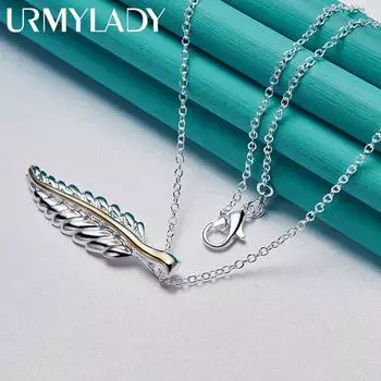 Ожерелье с подвеской из стерлингового серебра 925 пробы для женщин, свадебные модные украшения 45cm