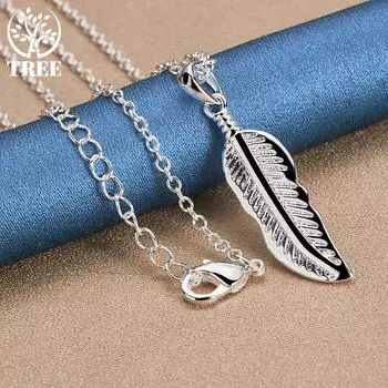 Ожерелье с подвеской из стерлингового серебра 925 пробы, ювелирные изделия 45cm