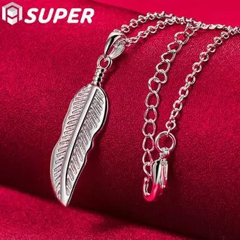 Ожерелье с подвеской из стерлингового серебра 925 пробы, ювелирные изделия 45cm