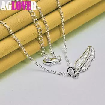 Ожерелье с подвеской из стерлингового серебра 925 пробы, ювелирные изделия 45cm