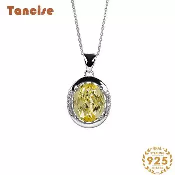 Ожерелье с подвеской из стерлингового серебра 925 пробы Tancision для женщин, классические ювелирные изделия на шею жёлтый