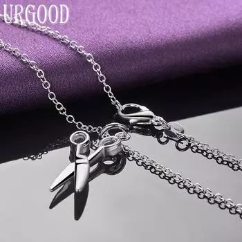 Ожерелье с подвеской из стерлингового серебра 925 пробы, модные ювелирные изделия 45cm