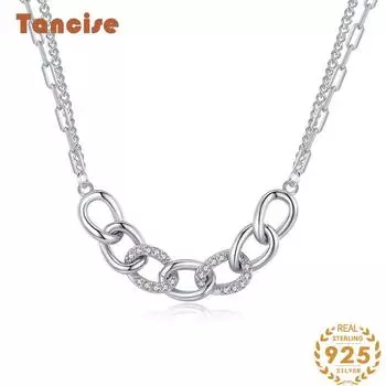 Ожерелье с подвеской из стерлингового серебра Tancision S925, женское модное универсальное ожерелье, модный подарок серебряный