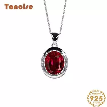 Ожерелье с подвеской из стерлингового серебра 925 пробы Tancision для женщин, классические ювелирные изделия на шею красный