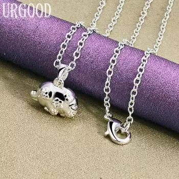 Ожерелье с подвеской из стерлингового серебра 925 пробы с милой свиньей, свадебные модные украшения 45cm