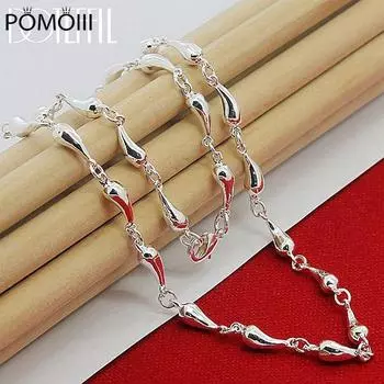 Ожерелье с подвеской из стерлингового серебра 925 пробы для женщин, 18-дюймовая цепочка, свадебные обручальные украшения