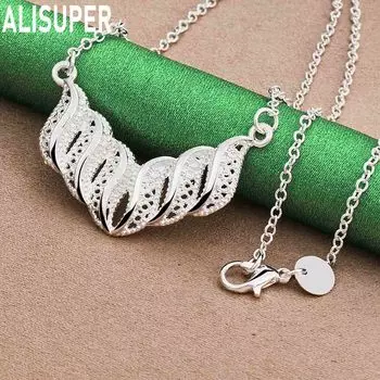 Ожерелье с подвеской из стерлингового серебра 925 пробы длиной 18 дюймов, модные свадебные украшения 49cm