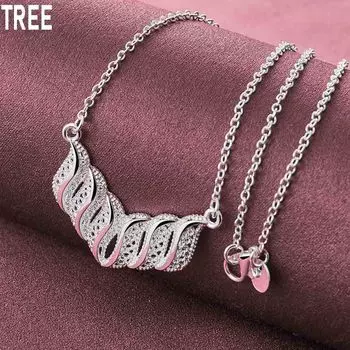 Ожерелье с подвеской из стерлингового серебра 925 пробы длиной 18 дюймов, модные свадебные украшения 49cm