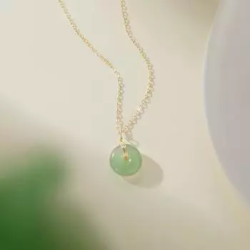 Ожерелье с подвеской из стерлингового серебра 925 пробы с круглым зеленым камнем, женское золотое ожерелье, модные ювелирные изделия