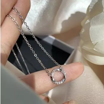 Ожерелье с подвеской из стерлингового серебра 925 пробы для женщин и девочек, ювелирные изделия для вечеринок, колье Dz214 розового золота