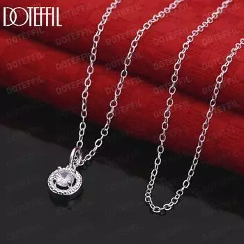 Ожерелье с подвеской из стерлингового серебра 925 пробы и циркония класса ААА, модные свадебные украшения O-40CM