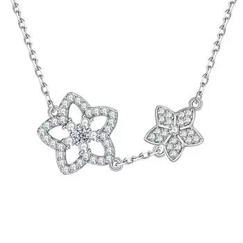 Ожерелье с подвеской из стерлингового серебра S925 пробы, женское модное легкое роскошное ожерелье из серебра с рисунком снежинки 925 Silver белого золота