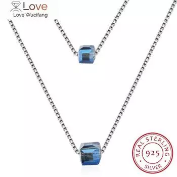 Ожерелье с подвеской из стерлингового серебра 925 пробы, двухслойное ожерелье из цепочки для женщин, шикарный подарок розовый