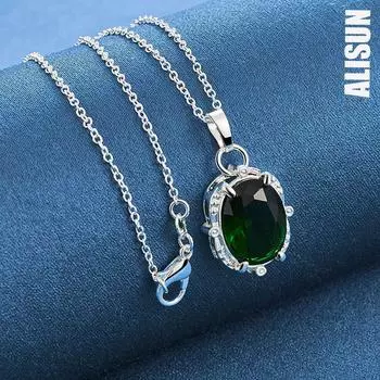 Ожерелье с подвеской из стерлингового серебра 925 пробы, модные свадебные украшения O-45CM