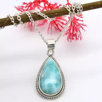 Ожерелье с подвеской из стерлингового серебра 925 пробы для женщин Jeweley из стерлингового серебра 925 пробы ручной работы 16 inch синий