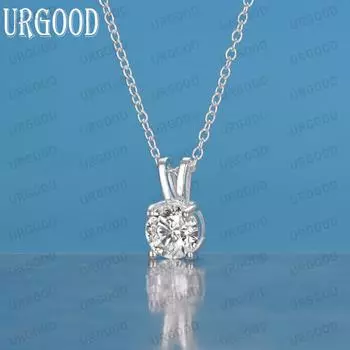 Ожерелье с подвеской из стерлингового серебра 925 пробы с цирконием класса AAA, 8 мм, модные свадебные украшения O-40CM