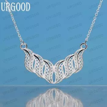 Ожерелье с подвеской из стерлингового серебра 925 пробы длиной 18 дюймов, модные свадебные украшения 49CM