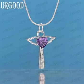 Ожерелье с подвеской из стерлингового серебра 925 пробы и циркония Модные свадебные украшения S-40CM