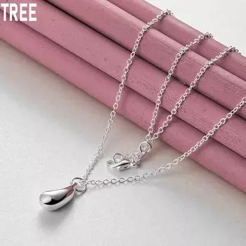 Ожерелье с подвеской из стерлингового серебра 925 пробы, модное украшение для свадьбы O-45CM