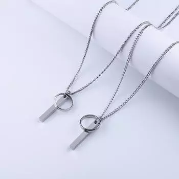 Ожерелье с подвеской из титановой стали для мужчин и женщин - Маленькие длинные цепочки, аксессуары для пар и студентов Pendant + 70cm corn chain