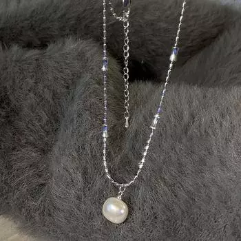 Ожерелье с подвеской из жемчуга в стиле барокко, женское, простое, изысканное, атмосферное, модное, элегантное, темпераментное, универсальное, цепочка на шею, цепочка на ключицу