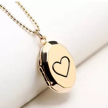 Ожерелье с подвеской-изображением овальной формы, розовое золото 18 карат, 45 см