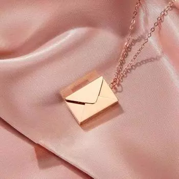 Ожерелье с подвеской-конвертом, регулируемая длина, гальванизированный сплав, антиокислительное покрытие, легкое украшение на шею, подарок на День святого Валентина, годовщина серебряный