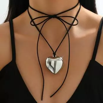 Ожерелье с подвеской Красивое регулируемое гипоаллергенное ожерелье на ключице Большое ожерелье с подвеской в форме сердца любви Ожерелье с подвеской Модные украшения золотистый