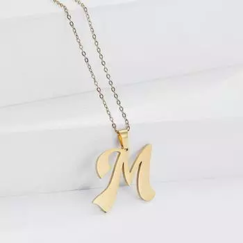 Ожерелье с подвеской, курсив, 26 букв, ювелирные изделия, простое яркое блестящее ожерелье для пары для повседневного ношения Z золотистый
