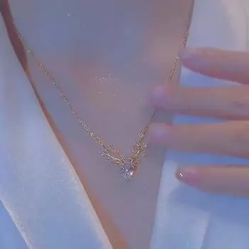 Ожерелье с подвеской «Лось» синий