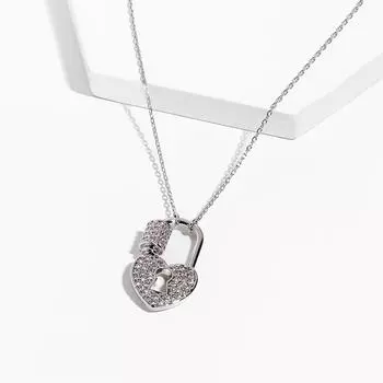 Ожерелье с подвеской Love Lock, женская мода, полая бриллиантовая цепочка на ключицу, изысканная цепочка на шею, ювелирные изделия 2025 года, новинка