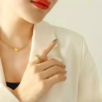 Ожерелье с подвеской «Любовь» Wind Niche Design Jewelry из титановой стали 18-каратного настоящего золота, цепочка для ключей, ювелирные изделия для женщин