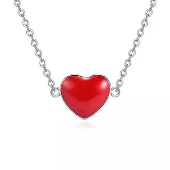 Ожерелье с подвеской Lucky Double-sided Red Heart Peach Creative, женская цепочка-крест в форме сердца с удлиненным хвостом, ювелирное изделие