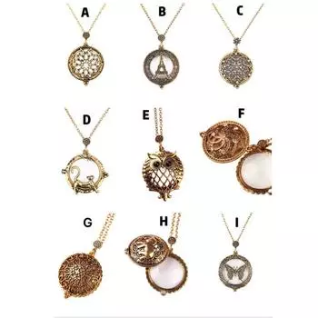 Ожерелье с подвеской-лупой, увеличительное стекло, декоративное ожерелье Reeding золотой