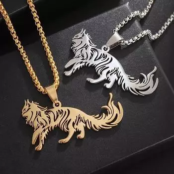 Ожерелье с подвеской Mainecoon из нержавеющей стали, ожерелье с милым животным, питомцем, котом штата Мэн, модное ювелирное изделие, подарок на годовщину для мужчин и женщин серебряный