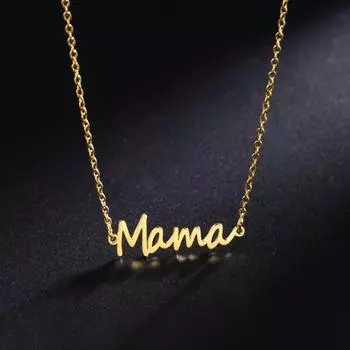 Ожерелье с подвеской «Mama Letter» для женщин, цепочка на шею из нержавеющей стали, модные семейные украшения, подарок на День матери для мамы 45-50cm