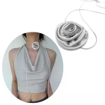 Ожерелье с подвеской, ожерелье из веревки, повседневное ожерелье из сплава, элегантное цветочное ожерелье, ожерелье из веревки для шикарных дам золотой