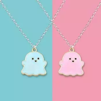 Ожерелье с подвеской, праздничное геометрическое гальваническое покрытие, универсальное для мужчин и женщин, милый мультфильм синий