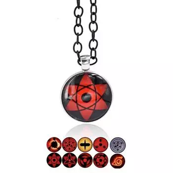 Ожерелье с подвеской Шаринган, классическое японское аниме, светящиеся аксессуары, косплей, Акацуки Итачи, мультяшные украшения, мужская цепочка, подарок 1