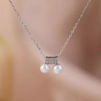 Ожерелье с подвеской Torsion Spring Pearl для женщин, японская и корейская цепочка на ключицу в холодном стиле для женщин