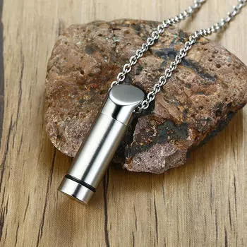 Ожерелье с подвеской Урна из нержавеющей стали, серебро с
