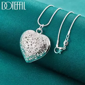Ожерелье с подвеской в форме сердца из стерлингового серебра 925 пробы, модные ювелирные изделия O-40cm